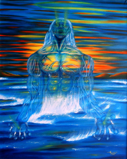 LA FURIA DE POSEIDON Oil Canvas Marine Painting