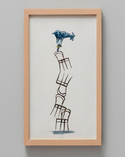 Cabra inestable Acrílico Papel Otros