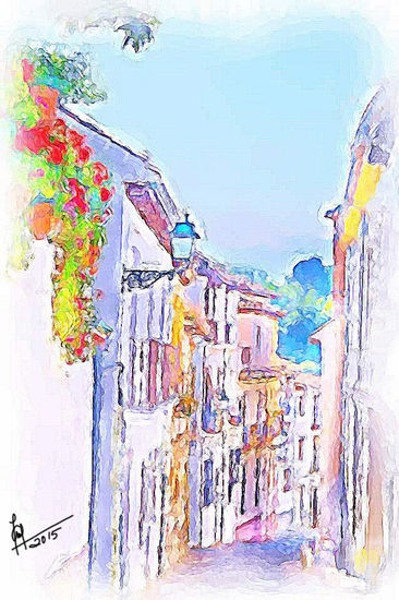 Cuesta de la Caba (Granada) Acrílico Papel Paisaje