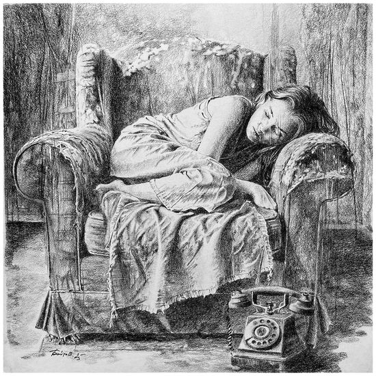 Polina's 6th dream Charcoal