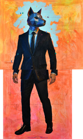 Instinto en Naranja Media Mixta Tabla Retrato