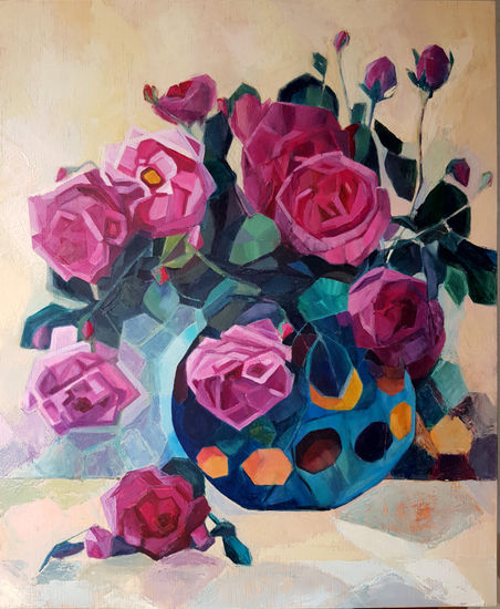 Rosaúreas Wax Panel Floral Painting