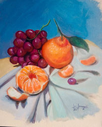 Mandarina y uvas