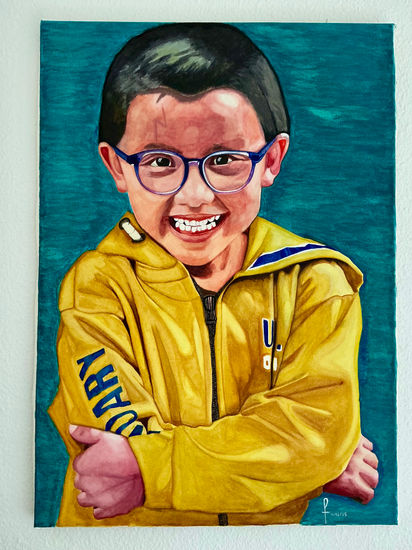 Retrato del niño Acuarela Papel Retrato