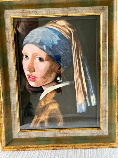 Copia de la chica de la perla Watercolour Paper Portrait