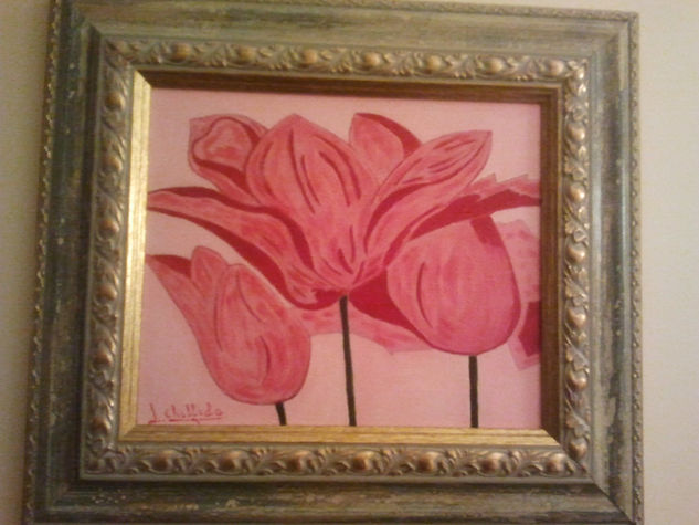 amanecer con tulipanes Oil Canvas Floral Painting