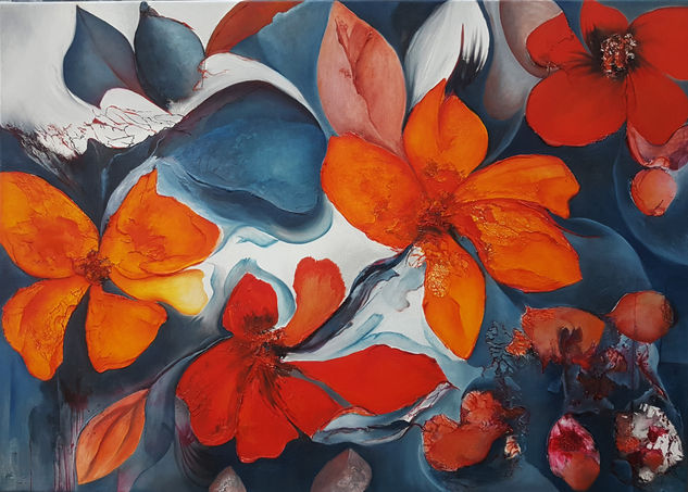 Pasiones en flor. Serie floral Mixed media Canvas Others