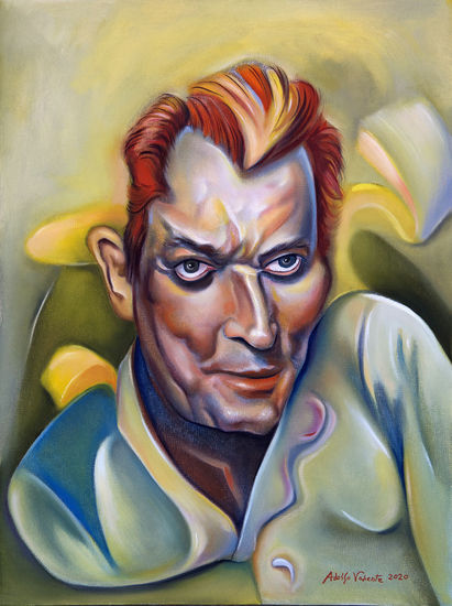 Paul Auster Óleo Lienzo Retrato