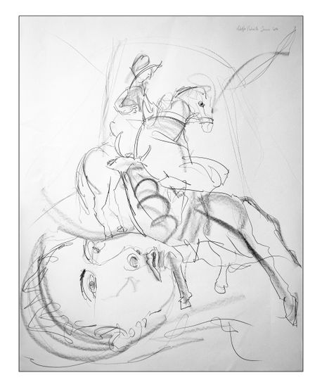 Caballo, toro y modelo Pencil