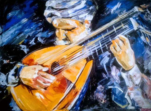 Músico Acrylic Canvas Figure Painting
