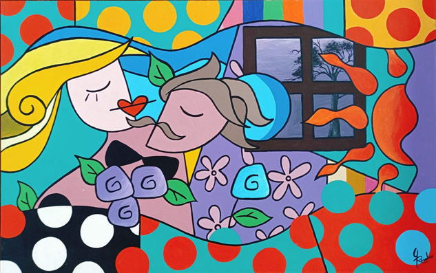 Los amantes Acrylic Others Nude Paintings