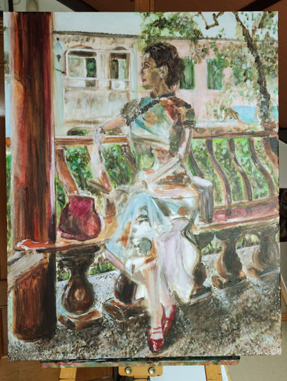 "La Dama De Taipei "(en proceso) Acrylic Canvas Portrait