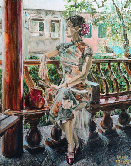 "La Dama De Taipei " Acrylic Canvas Portrait