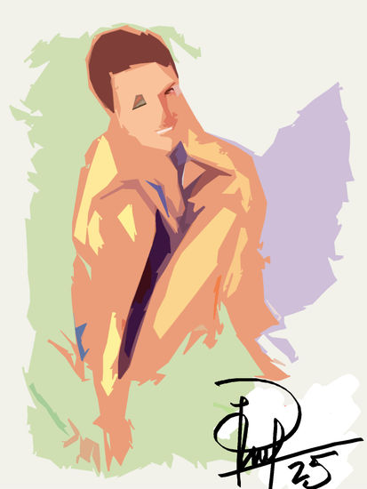 Mirando hacia arriba Acrylic Paper Figure Painting