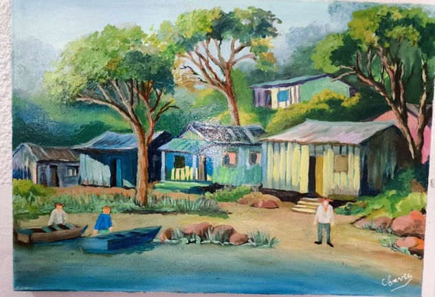 Ranchos a orilla del río Oil Canvas Landscaping