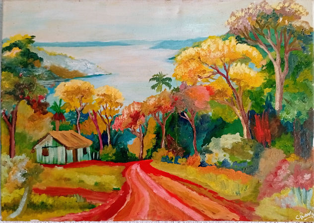 Caminito al río Oil Canvas Landscaping
