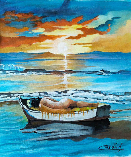 DISOLUCION AL ATARDECER Acrylic Paper Landscaping