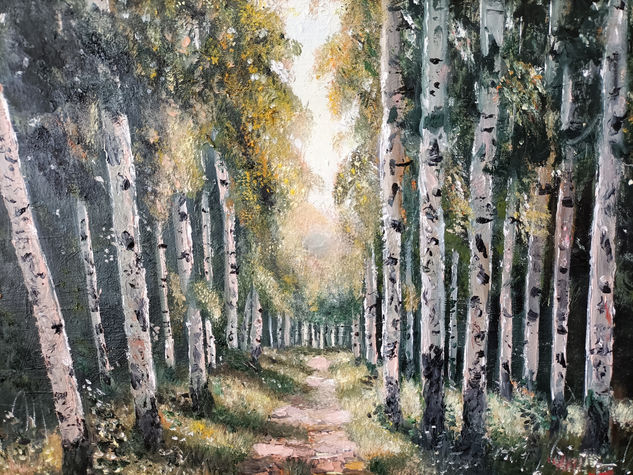 El bosque de adedules Óleo Lienzo Paisaje