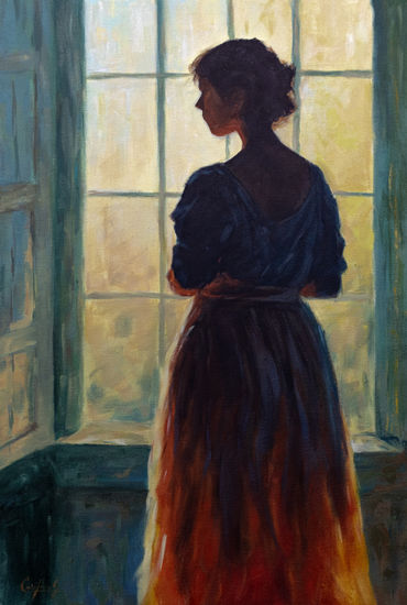 Soledad de la Hora Dorada Óleo Lienzo Figura