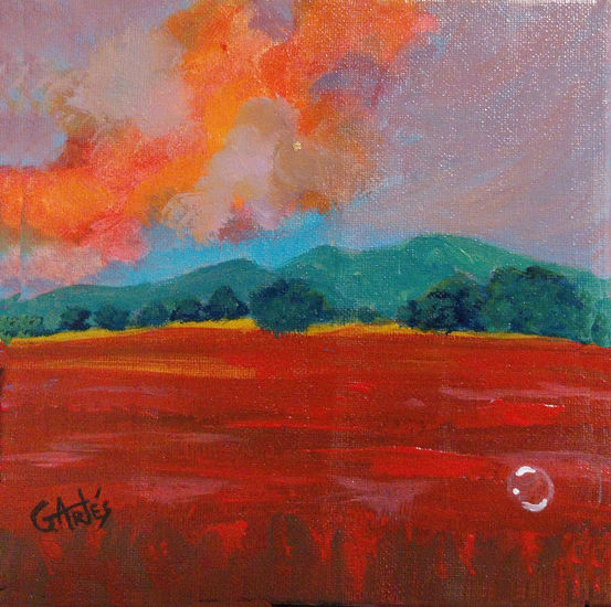 TORMENTA. 20x20 Acrílico Lienzo Paisaje