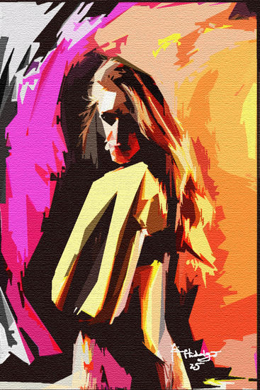 De la oscuridad a la luz Acrylic Paper Figure Painting