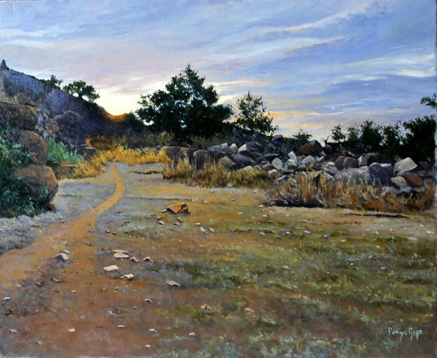 Paisaje del entorno de Sagunto Óleo Papel Paisaje