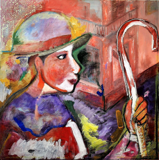 Día lluvioso.😁 Mixed media Canvas Portrait