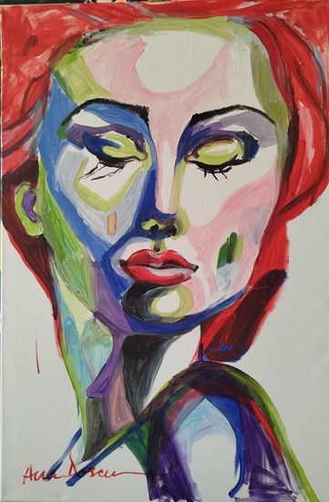 Retrato de un pensamiento Acrylic Canvas Portrait