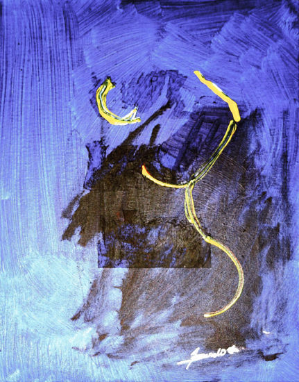 Luna y culo de mujer. Gouache Textile Nude Paintings