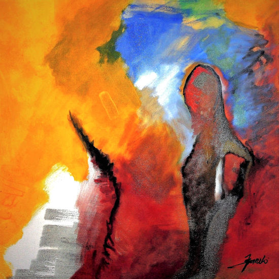 La sociedad. Oil Textile Figure Painting