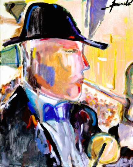 Primer toc de fabiol Mixed media Canvas Figure Painting