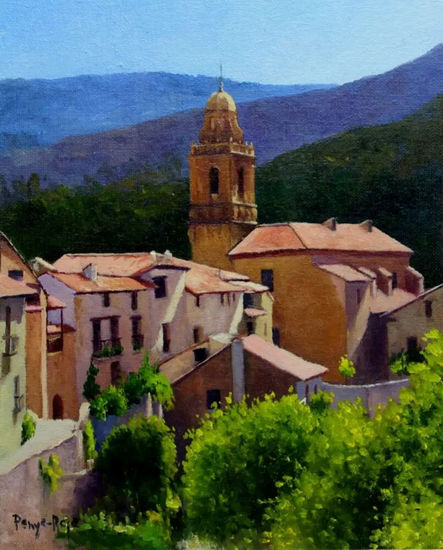 Iglesia de Santa Margarita, Mirambel Óleo Lienzo Paisaje