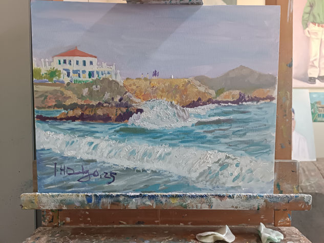 Playa de Narés (Mazarrón) Óleo Tabla Marina