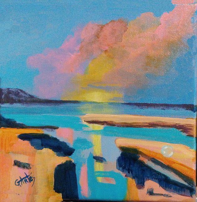 SOBRE AZULES. 20x20