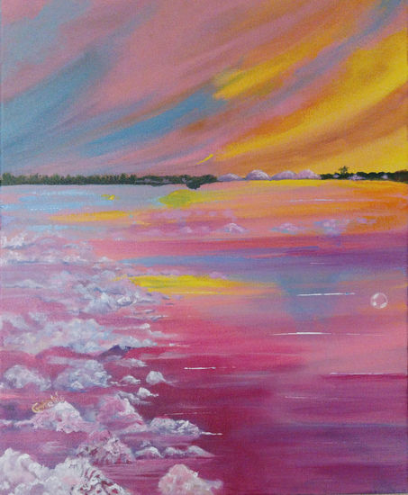 REFLEJOS. 55 x 46 Acrílico Lienzo Marina