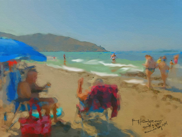 granadinos en la playa de la Azohía Acrílico Papel Marina