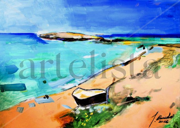 La playa Binigaus Mixed media Textile Landscaping