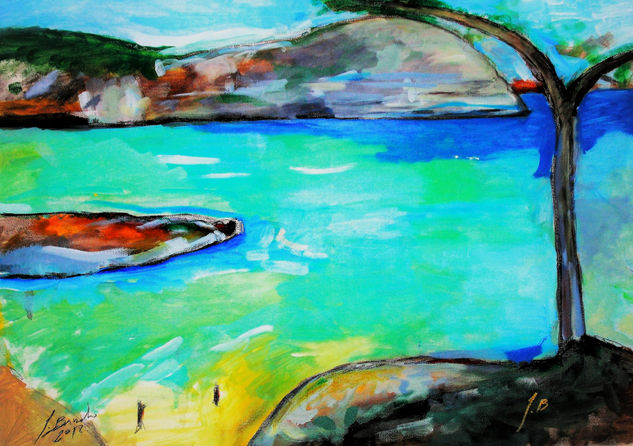 Reflejos de la playa. Oil Canvas Landscaping