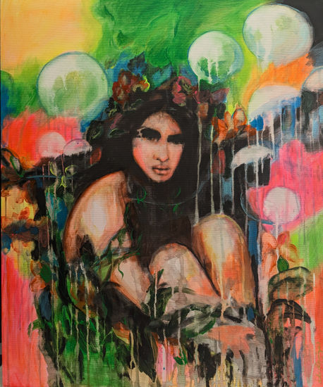 Madre Gaia Acrylic Canvas Nude Paintings