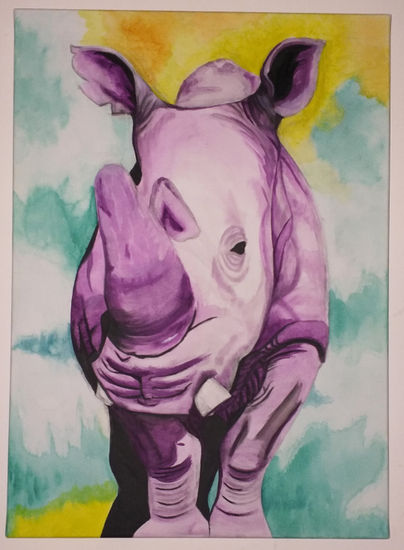 Rhino Acrylic Canvas Animals