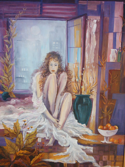 la espera Oil Canvas Figure Painting