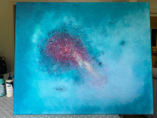 Medusa rosa Acrylic Canvas Marine Painting