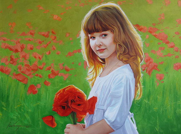 Floral Óleo Lienzo Retrato