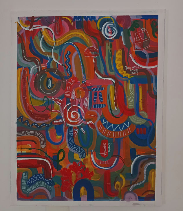 abstract painting of geometric figures