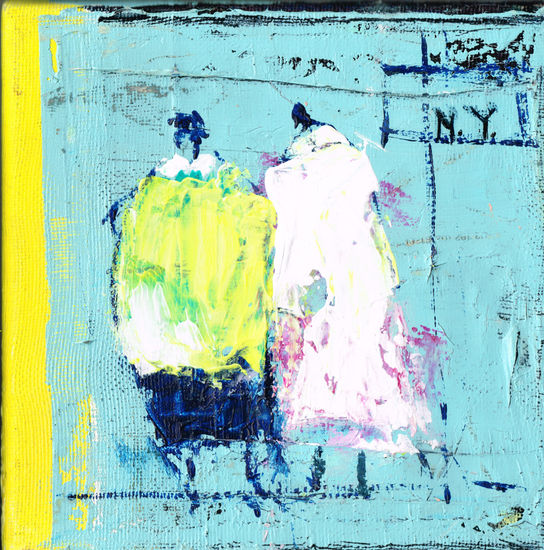 New York Acrylic Textile Figure Painting