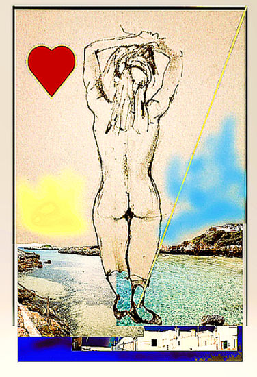 La mujer y Menorca de fondo. 