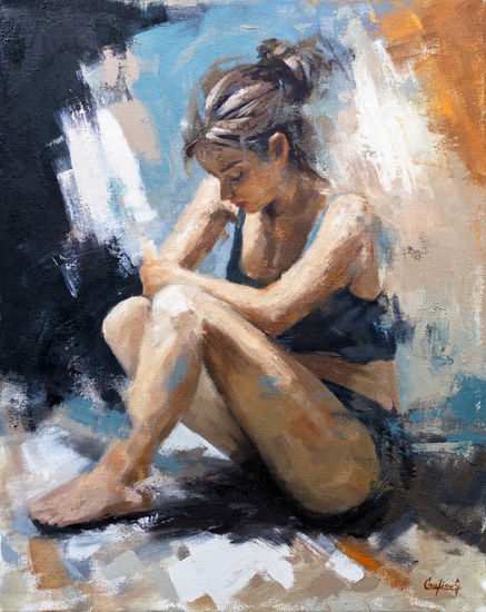 El Peso del Instante Oil Canvas Figure Painting