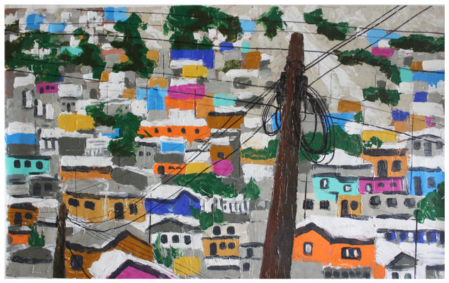 Paisaje urbano/Ensenada BC1 Acrílico Lienzo Paisaje