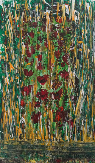 Jardín oculto Mixed media Paper Floral Painting