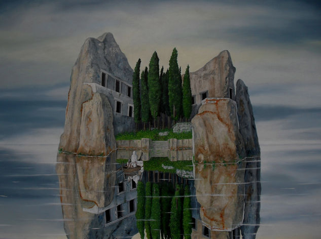 Toteninsel ( nach Böcklin ) Óleo Tabla Paisaje